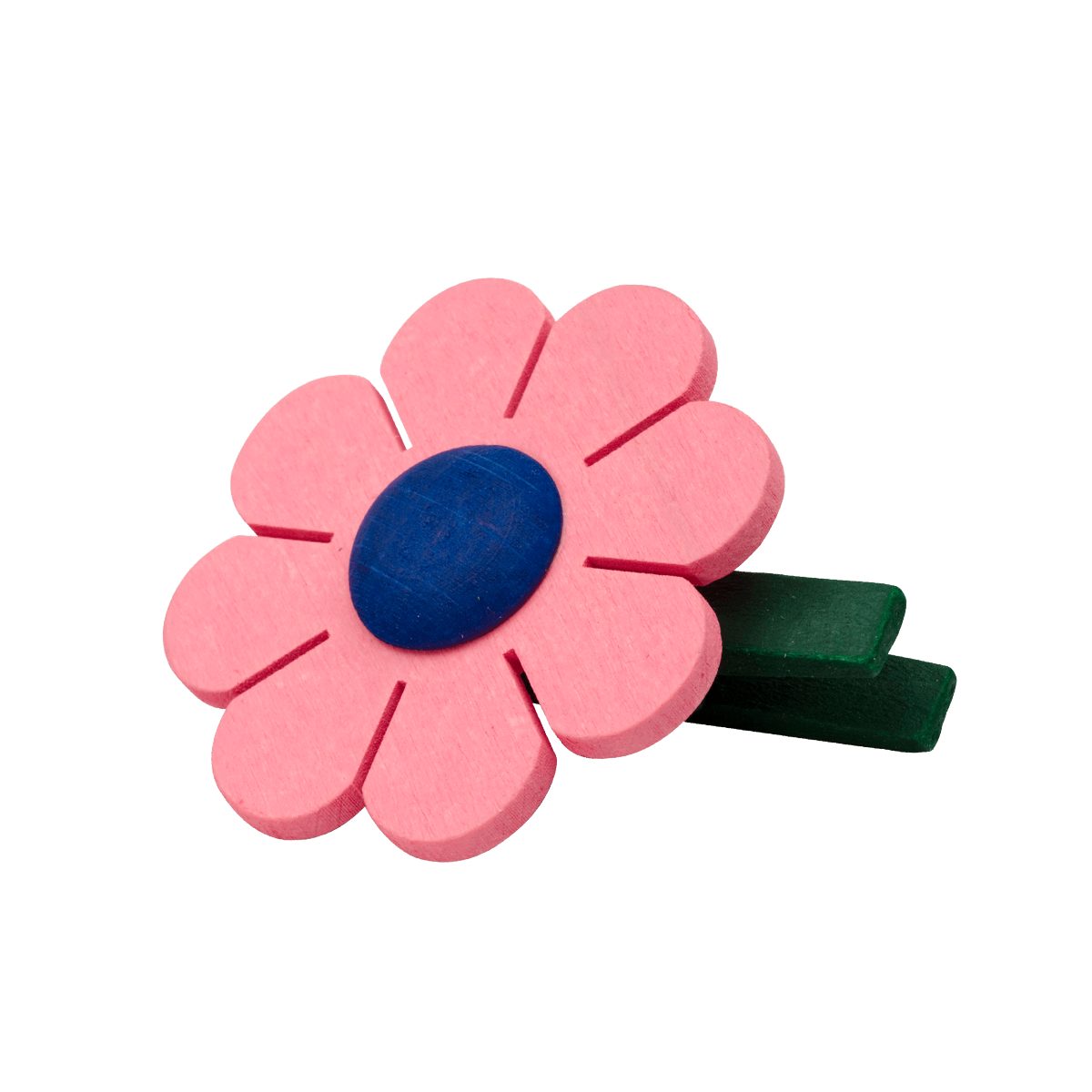 Holzblume mit Klammer - rosa -