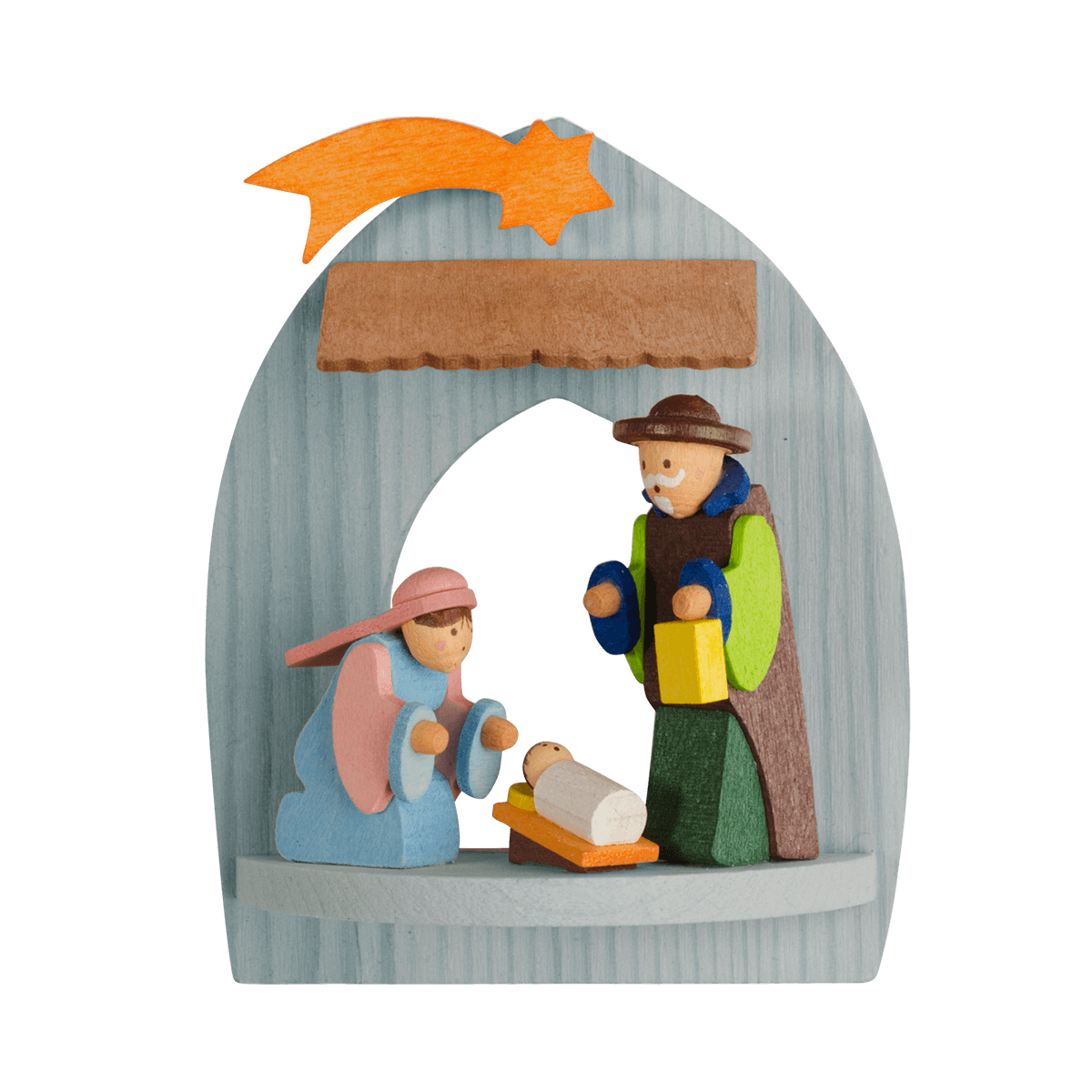 Krippe Christgeburt als Baumschmuck