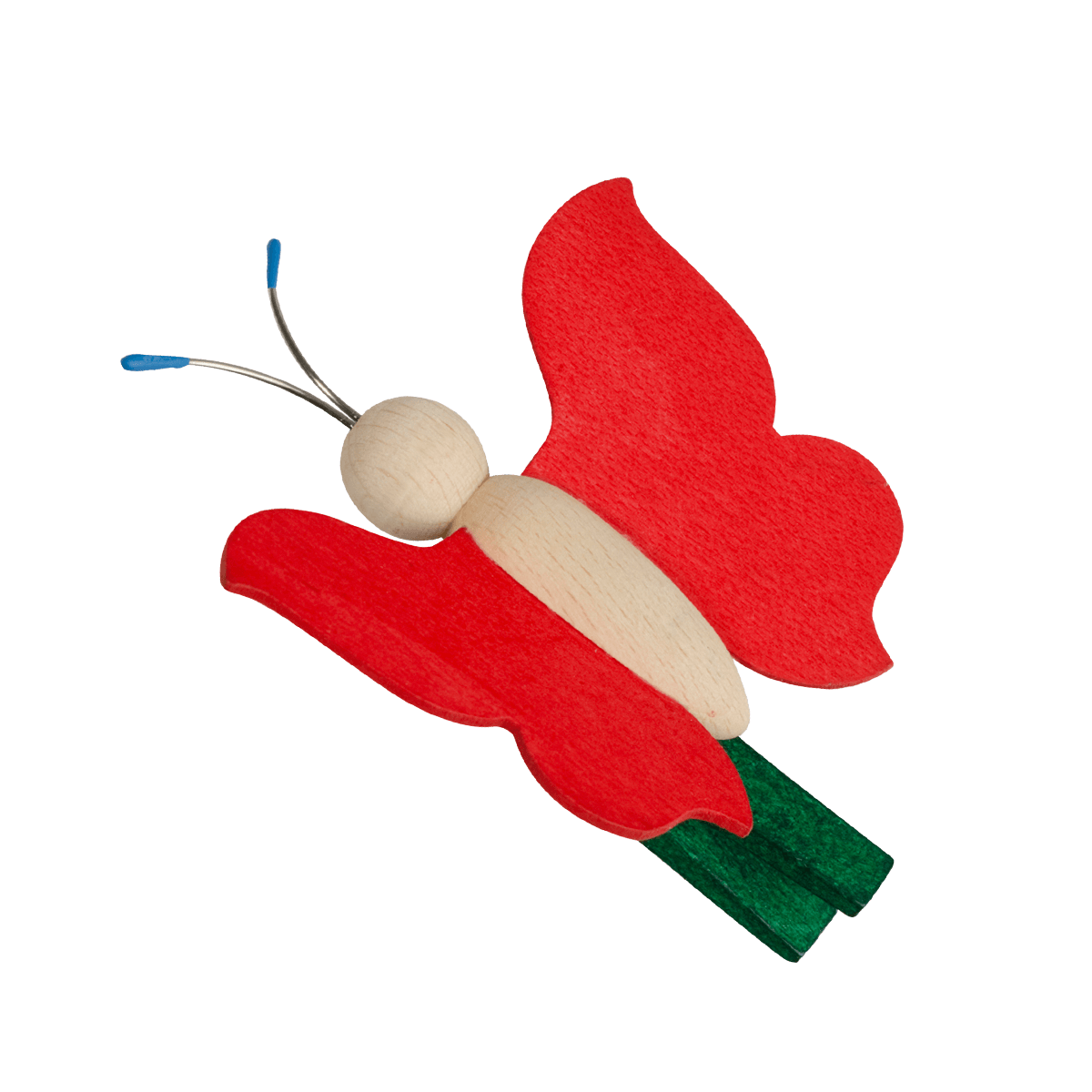 Großer Schmetterling mit Klammer - rot -