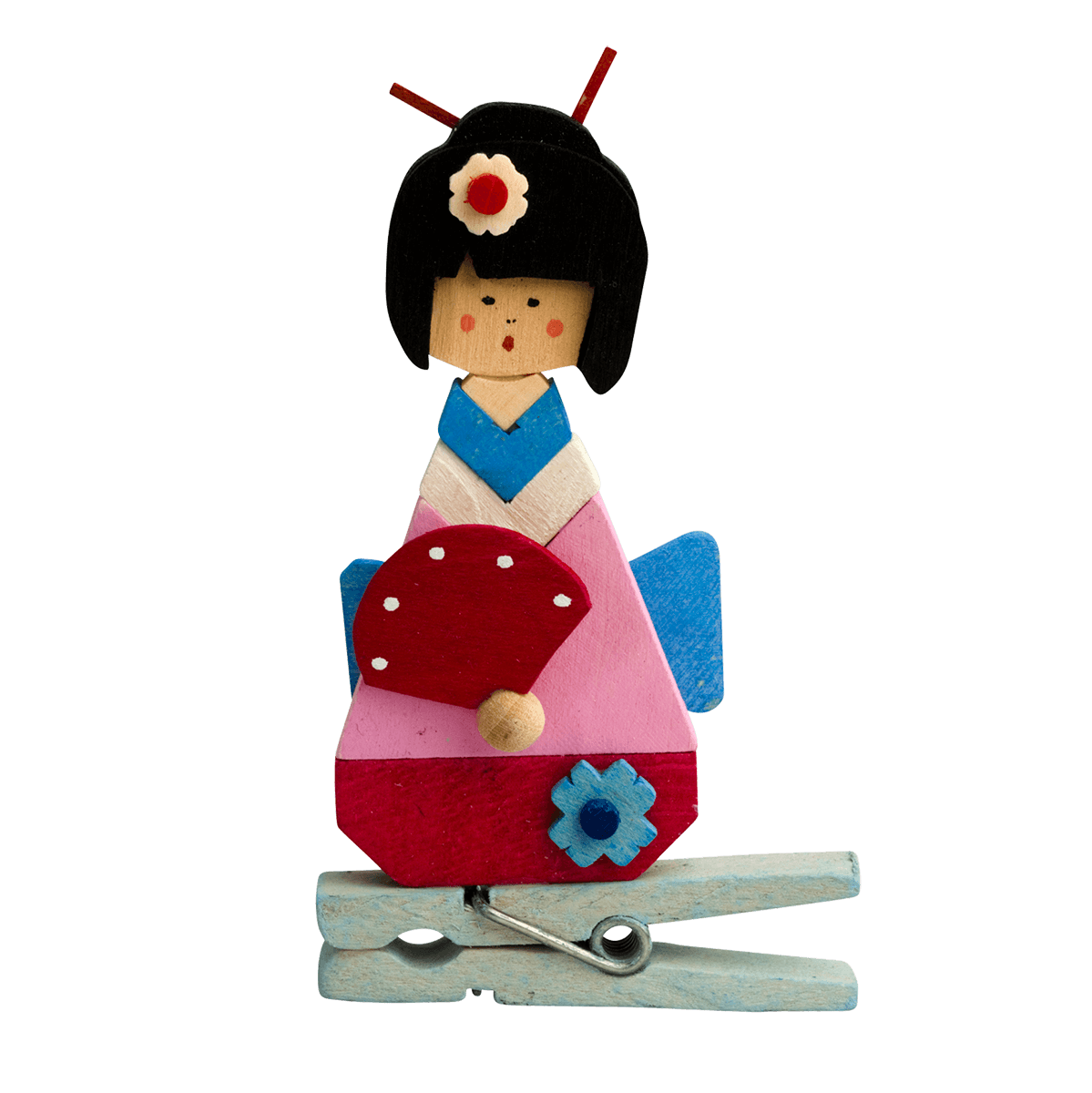 Geisha mit Klammer mit rotem Rock