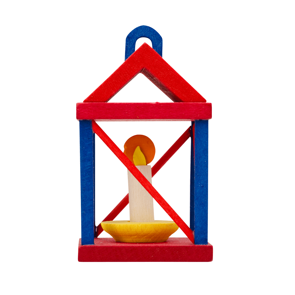 Laterne als Baumschmuck - rot & blau -