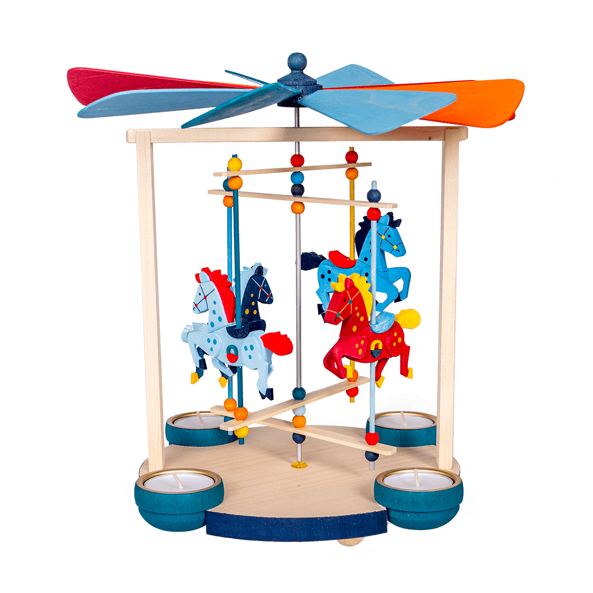 Karussellpyramide mit vier Pferden