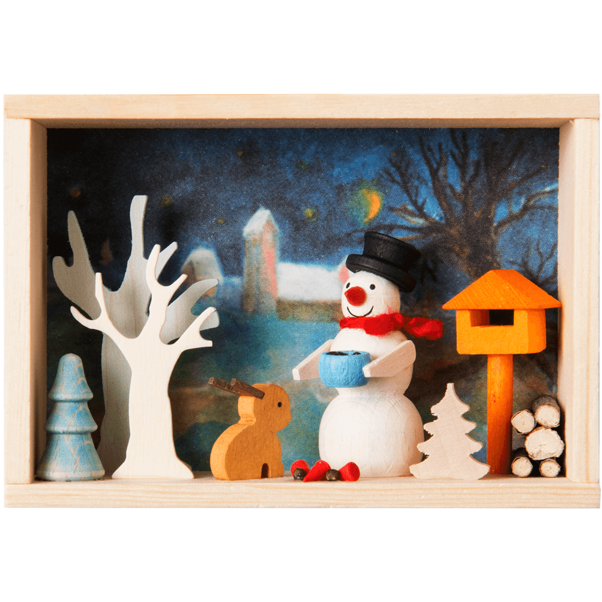 Glückwunschkästel Schneemann