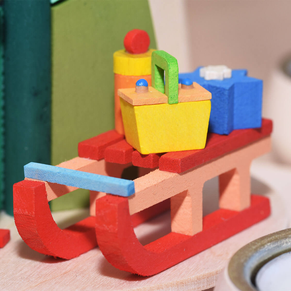 Tischpyramide mit Teelicht Schneemann