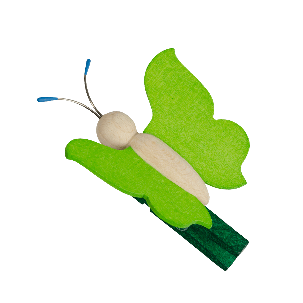 Großer Schmetterling mit Klammer - grün -