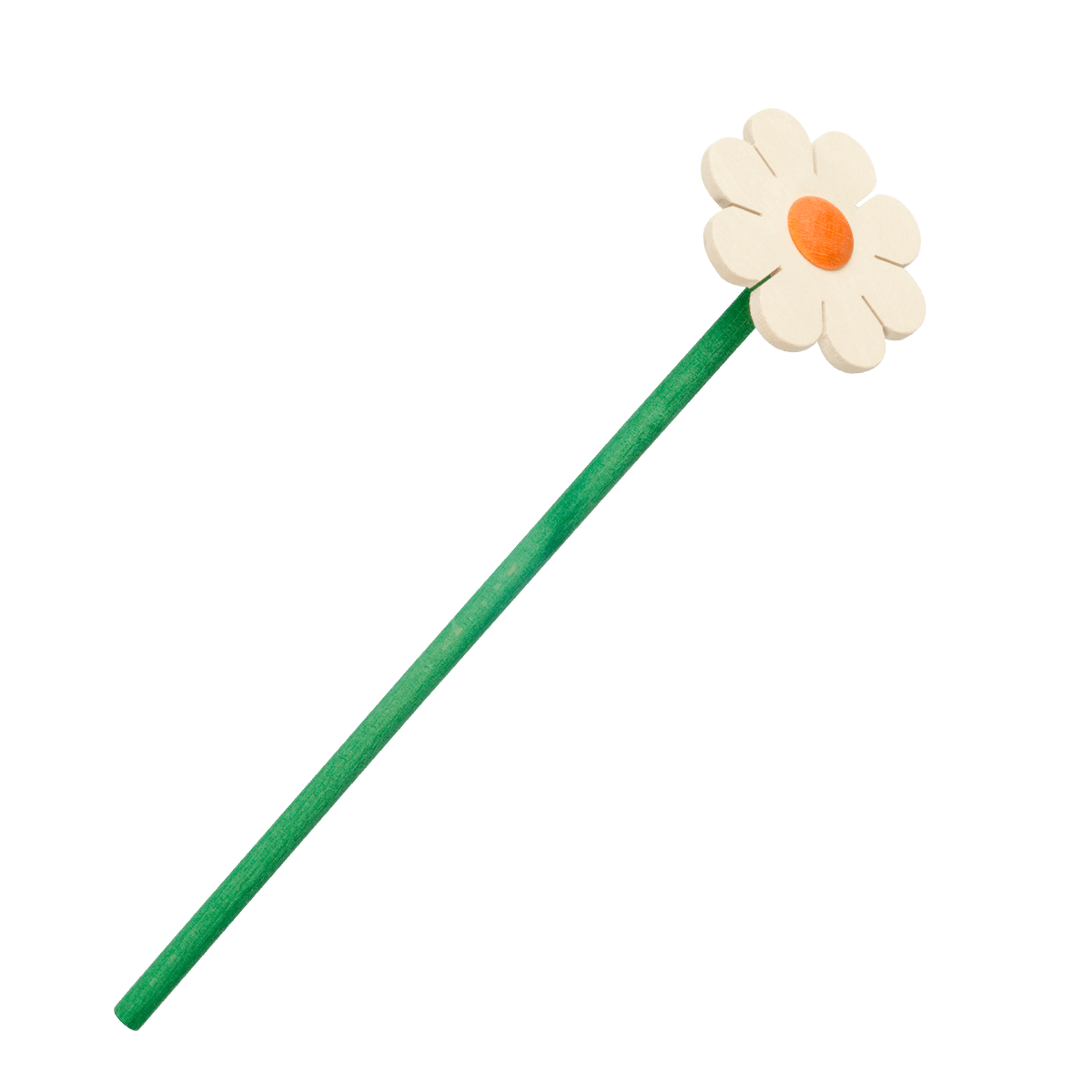 Holzblume mit Stiel - weiß -