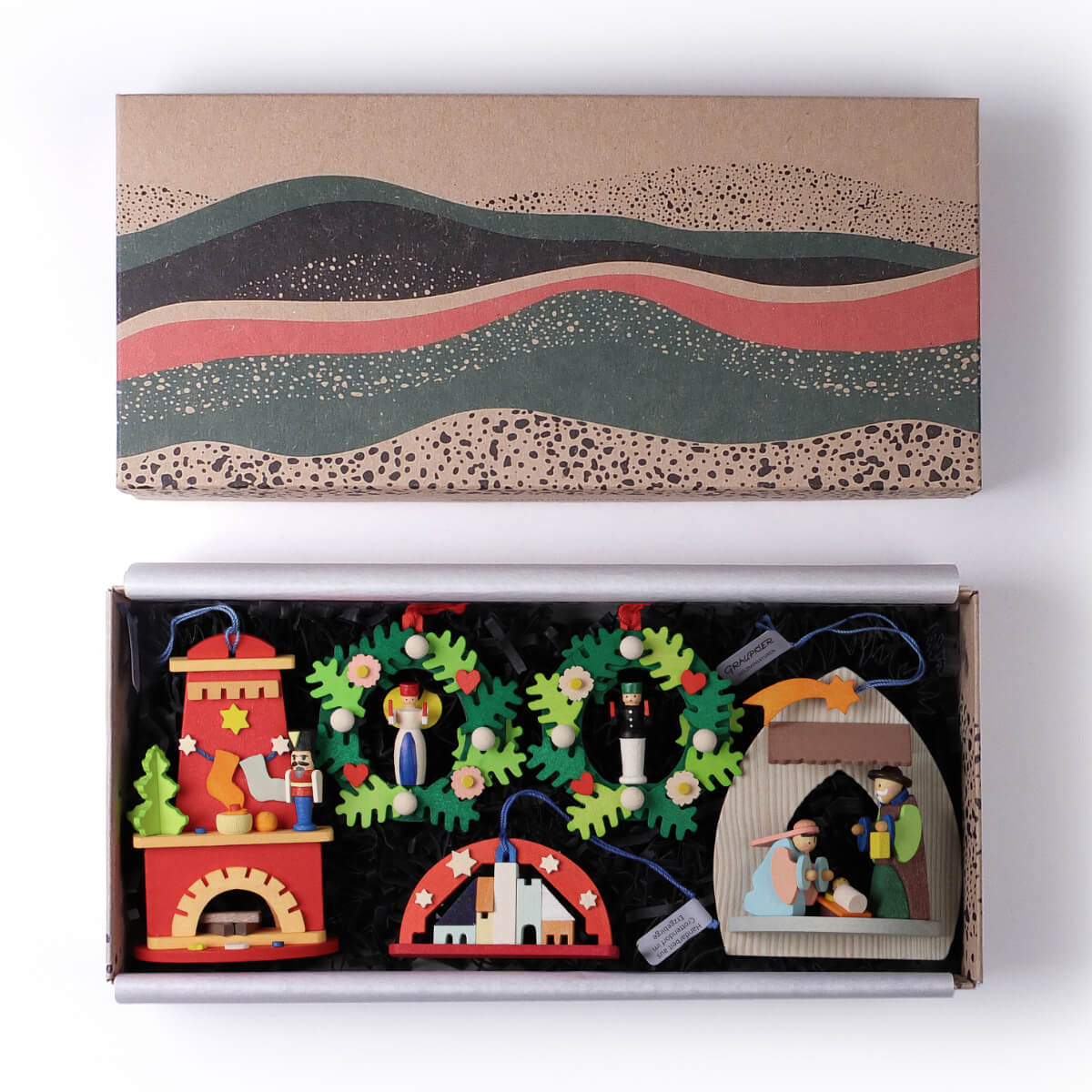 Geschenk-Set 'Erzgebirgsweihnacht' Baumschmuck, 5-teilig