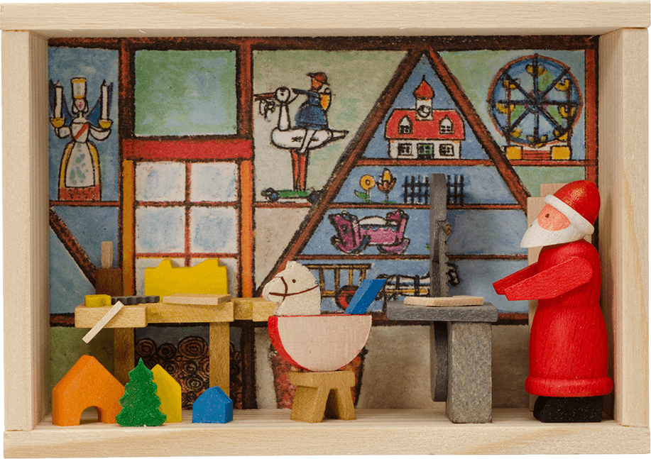 Glückwunschkästel  Weihnachtsmannwerkstatt