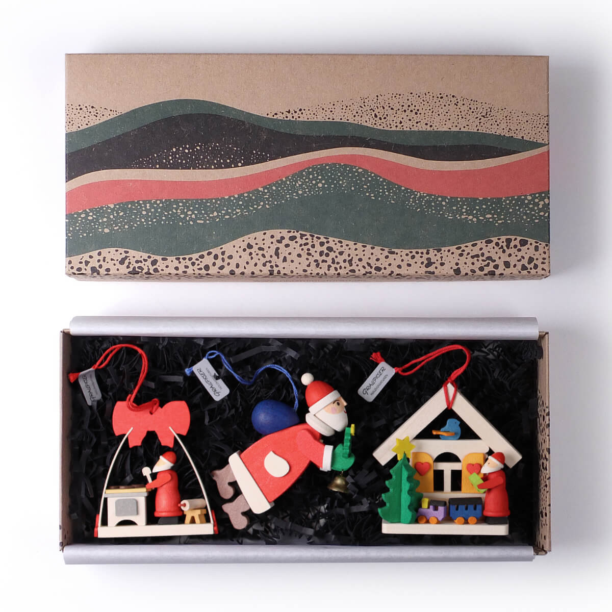 Geschenk-Set 'Weihnachtsmänner' Baumschmuck, 3-teilig