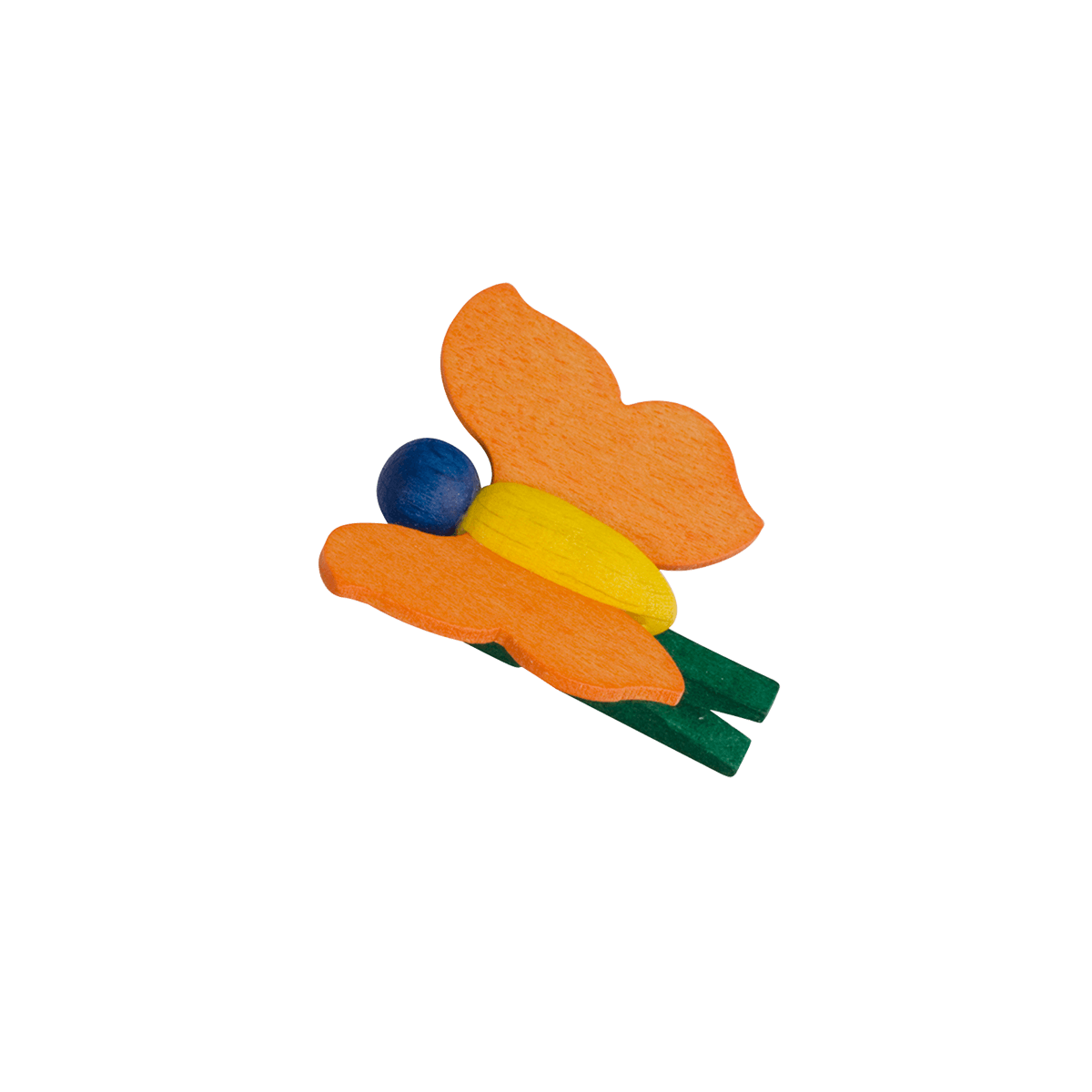 Kleiner Schmetterling mit Klammer - orange -